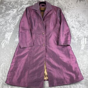 Victor Tung SF Long Jacket Women's M Purple Mauve Iridescent Silk Couture (1061)